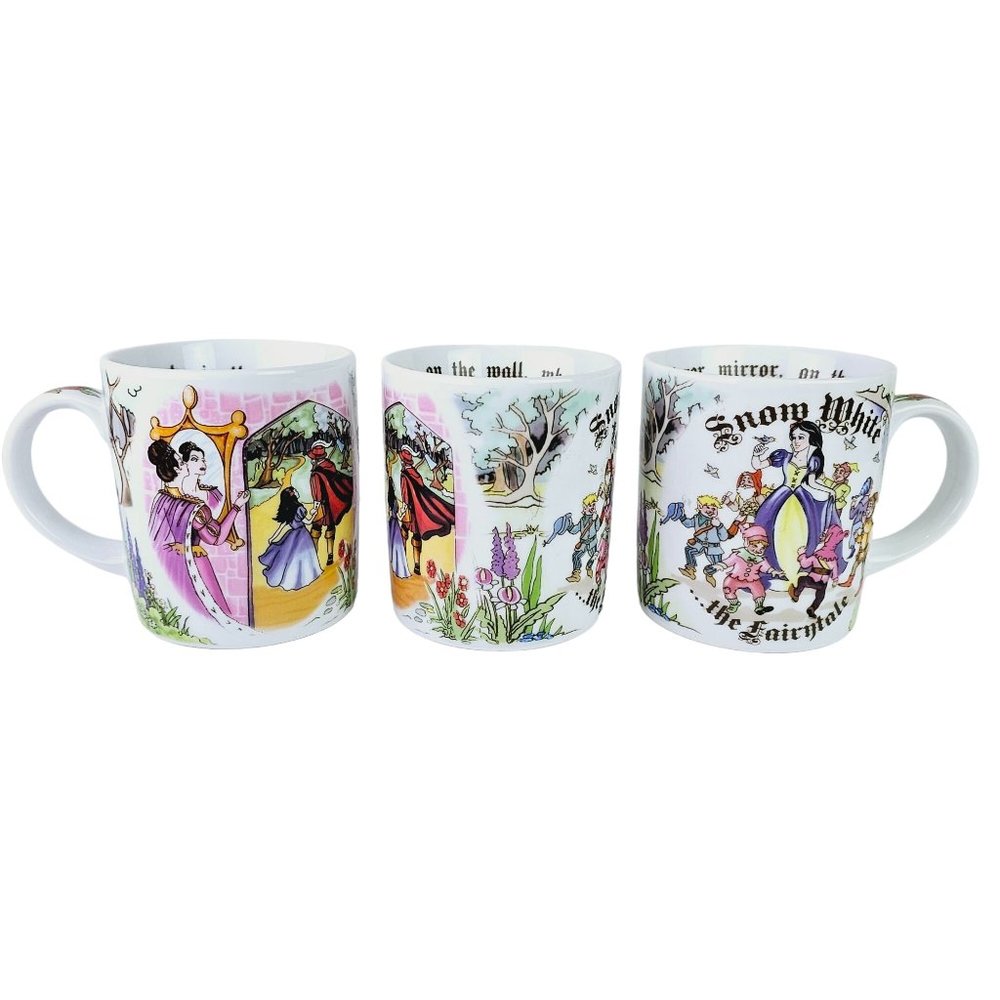 Snow White Paul Cardew England, 2012 Coffee Hot Drink Mug, Set of 3